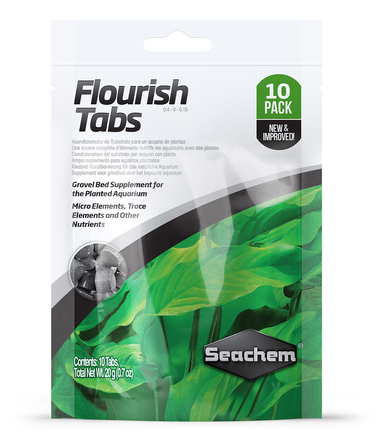 Bote de 40 pastillas de abono de raíz Seachem Flourish Tabs para plantas de acuario