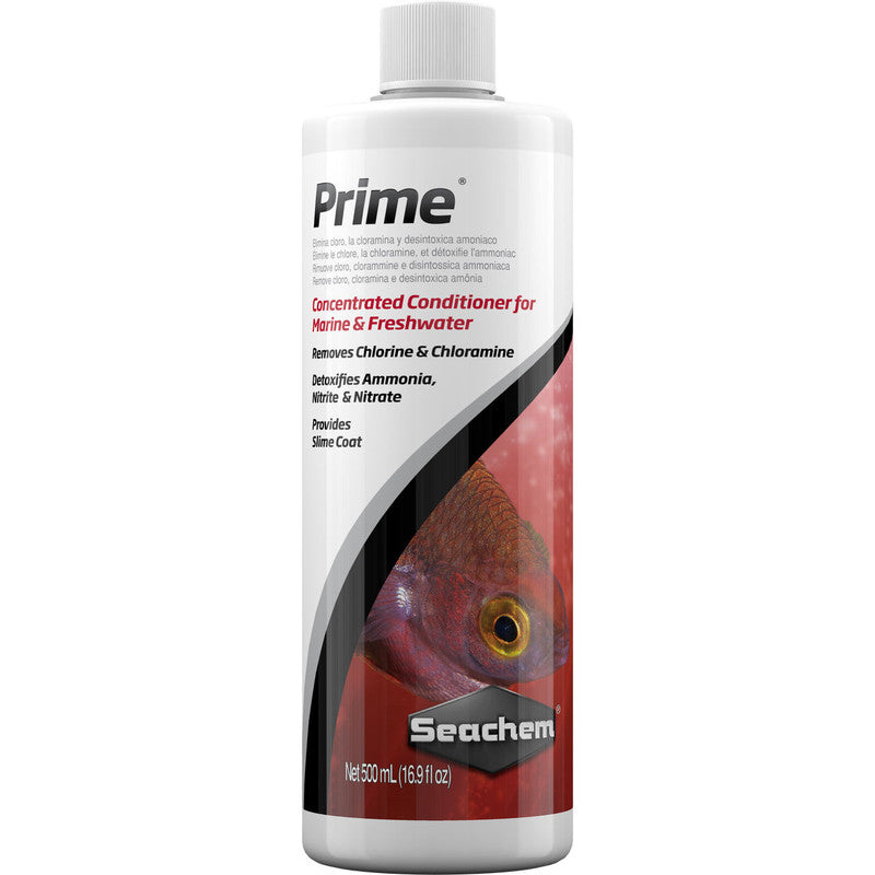 Botella de acondicionador de agua Seachem Prime 500 mL para acuarios de agua dulce y salada