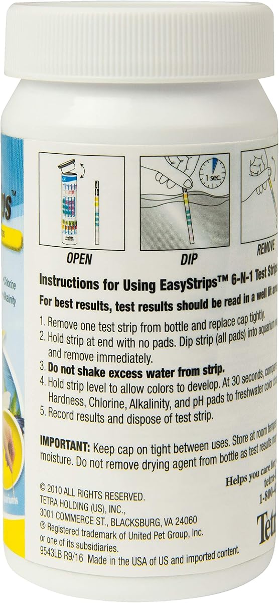 Tiras de test para acuario Tetra EasyStrips 6-in-1, bote de 100 unidades